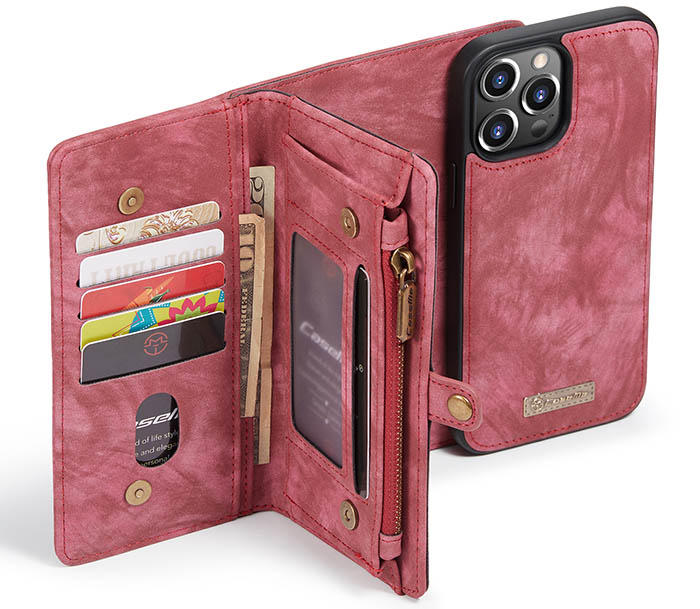 Caseme Iphone 13 Pro Wallet Detachable 2 In 1 Case Red 6140