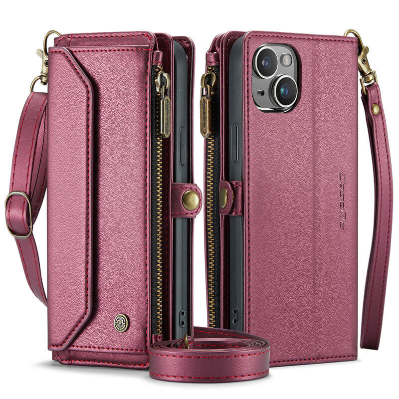 CaseMe iPhone 14 Plus Wallet RFID Blocking Crossbody Phone Case