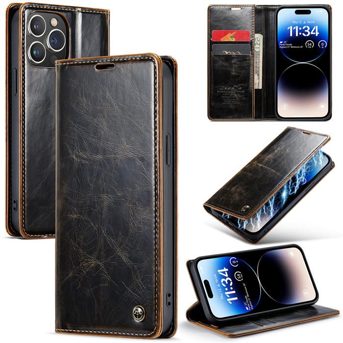 CaseMe Wallet Kickstand Magnetic Phone Case Coffee
