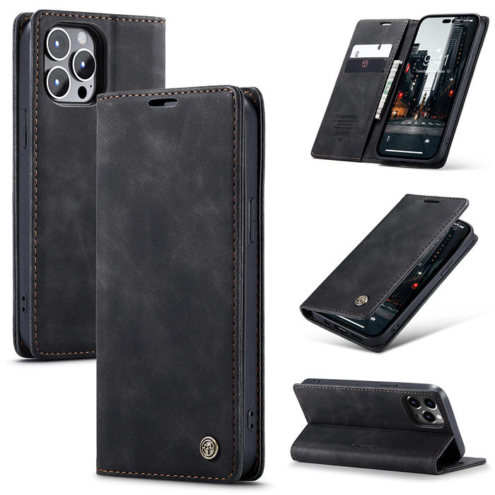 CaseMe Retro Wallet Magnetic Case Black