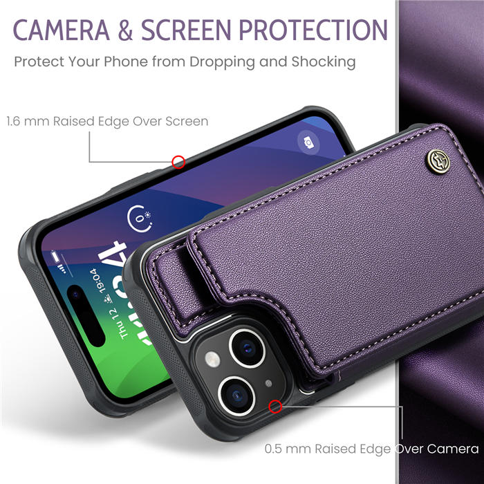 CaseMe iPhone 15 Plus RFID Blocking Card Holder Case