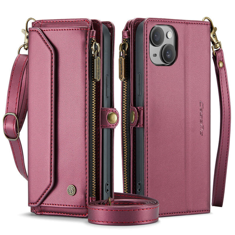 CaseMe iPhone 15 Plus Wallet RFID Blocking Crossbody Phone Case