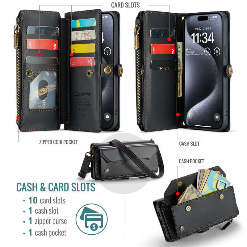 CaseMe iPhone 7/8/SE 2020/SE 2022 Wallet RFID Blocking Crossbody Phone Case