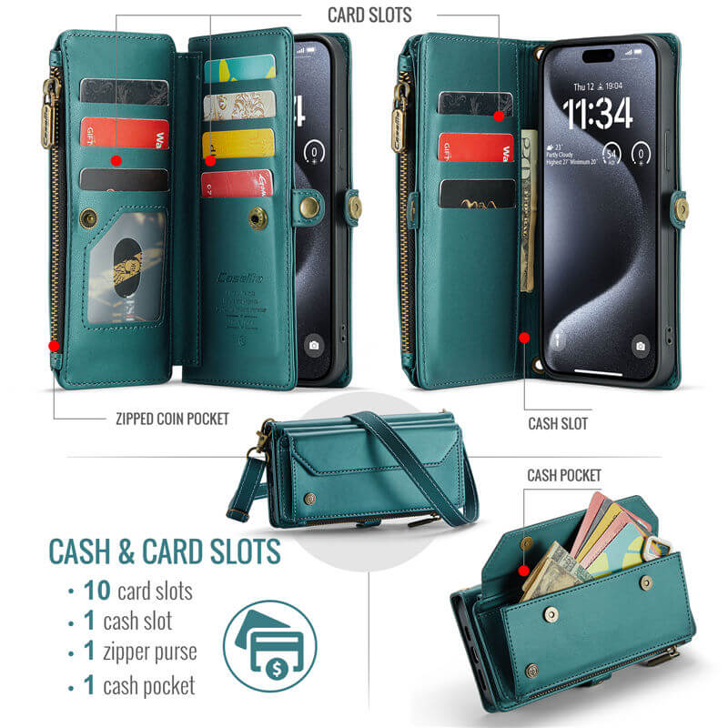 CaseMe iPhone 7/8/SE 2020/SE 2022 Wallet RFID Blocking Crossbody Phone Case