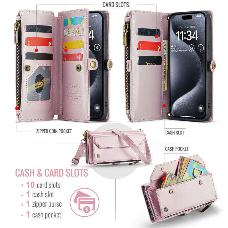 CaseMe iPhone 7/8/SE 2020/SE 2022 Wallet RFID Blocking Crossbody Phone Case