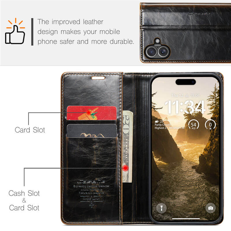 CaseMe iPhone 16 Plus Wallet Magnetic Case