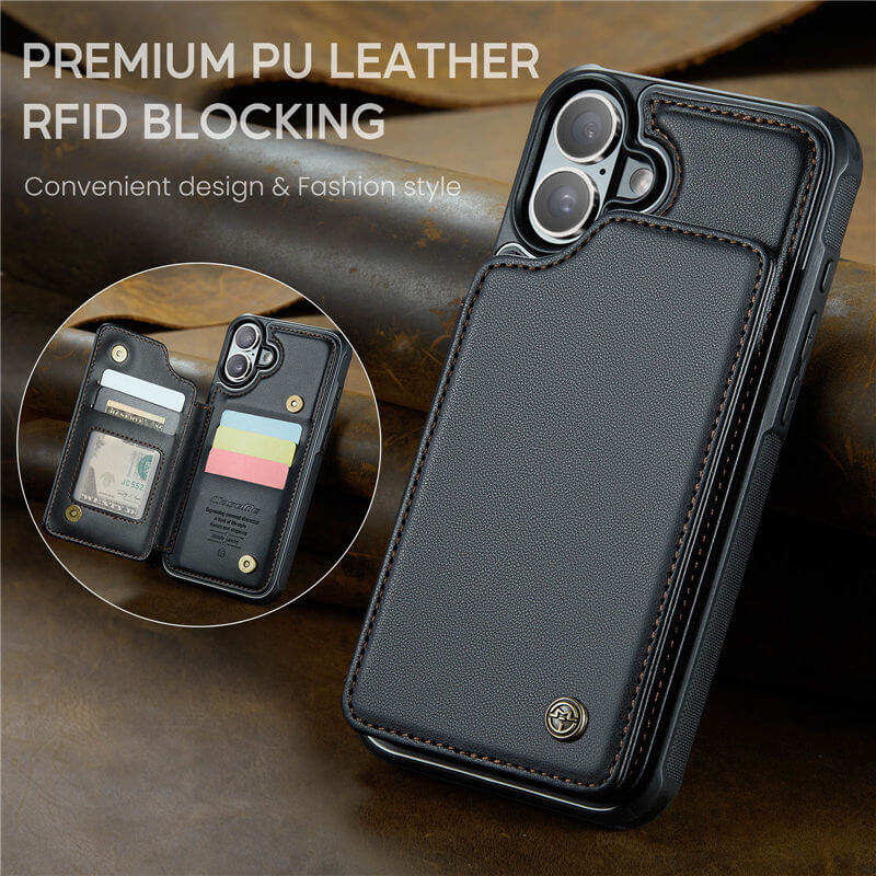 CaseMe iPhone 16 RFID Blocking Card Holder Case