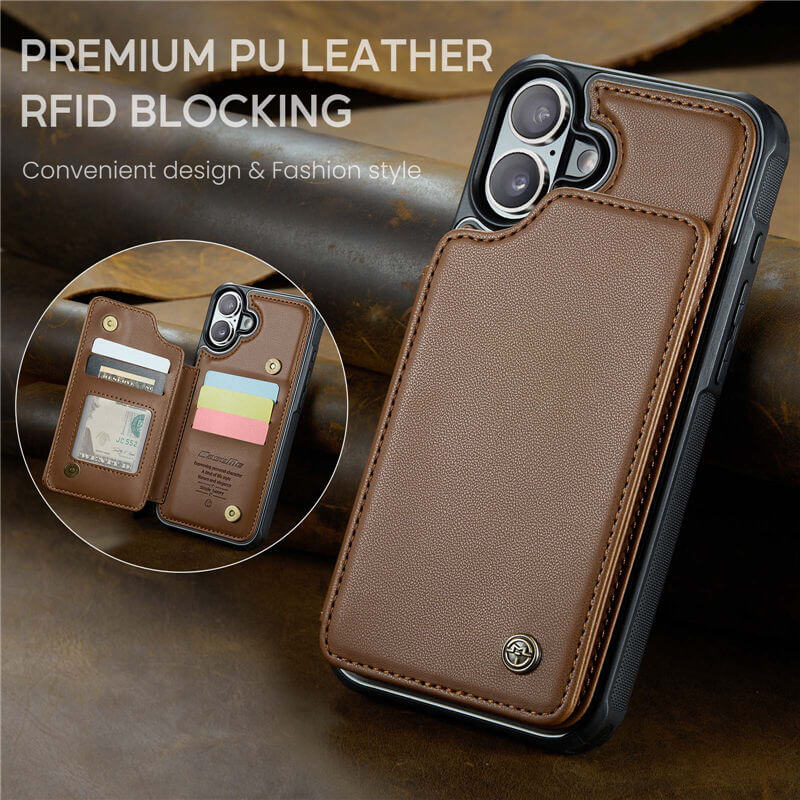 CaseMe iPhone 16 RFID Blocking Card Holder Case