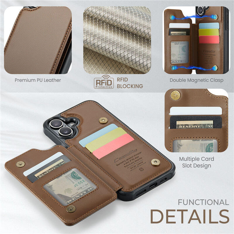 CaseMe iPhone 16 RFID Blocking Card Holder Case