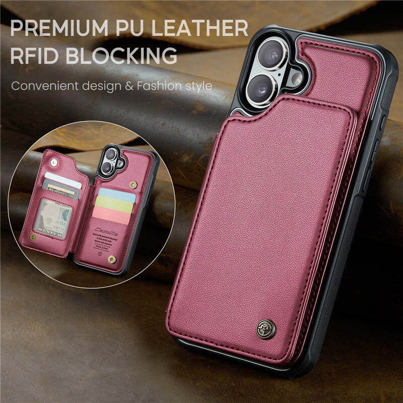 CaseMe iPhone 16 RFID Blocking Card Holder Case