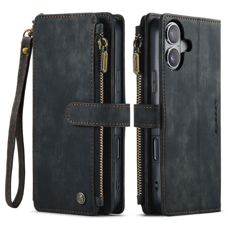 CaseMe iPhone 16 Plus Wallet Case with Wrist Strap