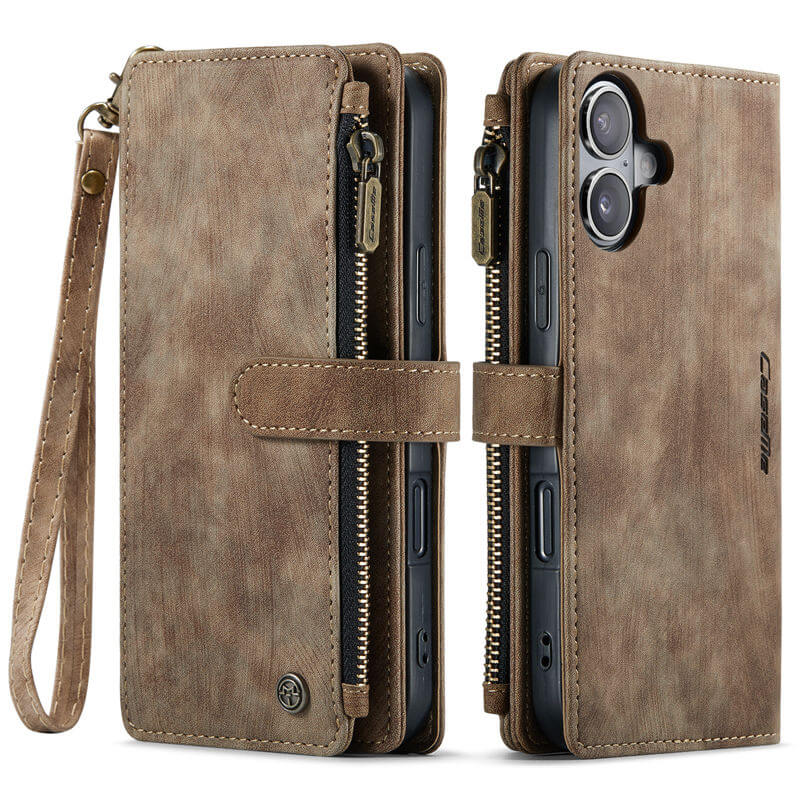 CaseMe iPhone 16 Plus Wallet Case with Wrist Strap