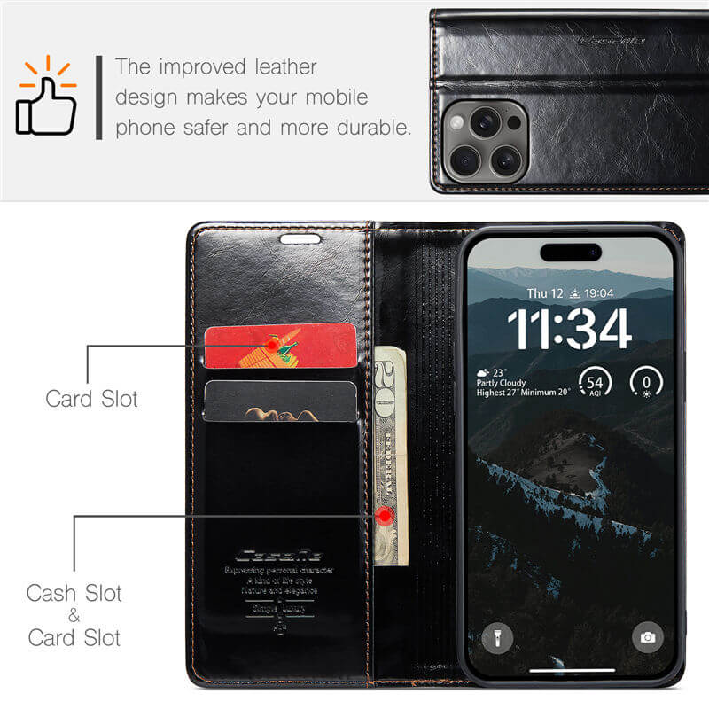 CaseMe iPhone 16 Pro Wallet Magnetic Case