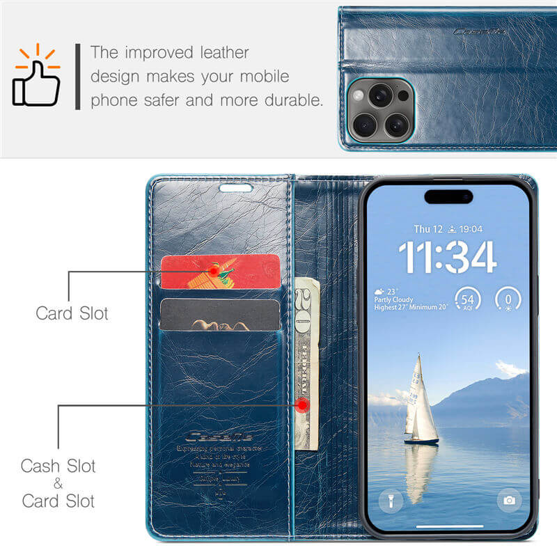 CaseMe iPhone 16 Pro Wallet Magnetic Case