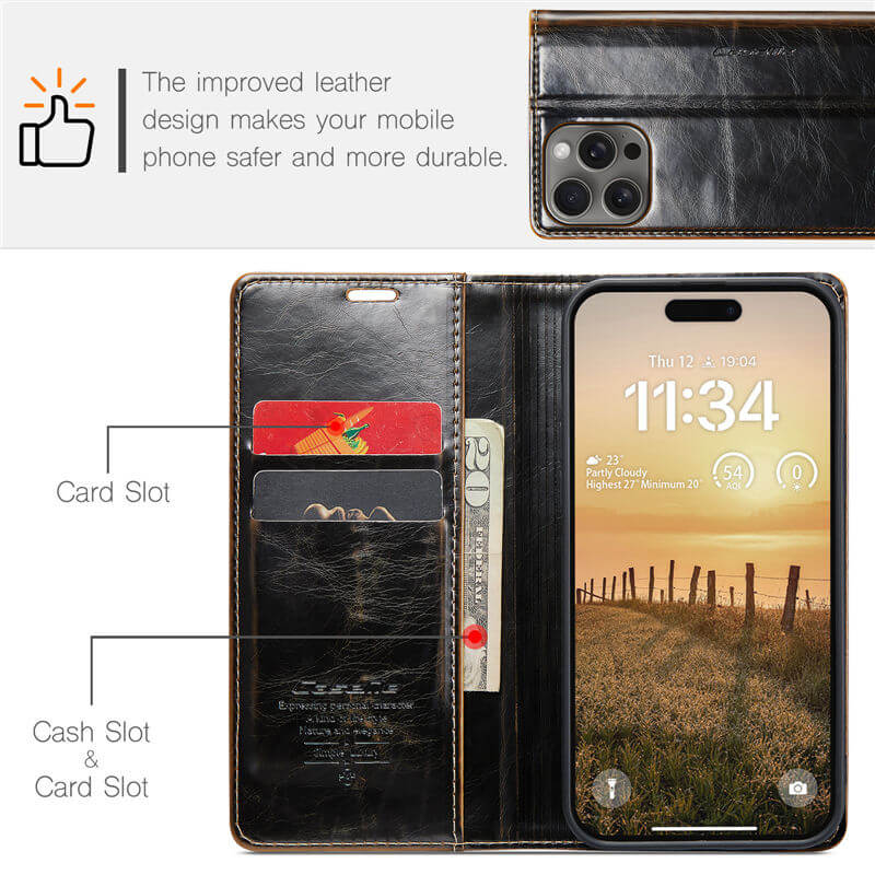 CaseMe iPhone 16 Pro Wallet Magnetic Case