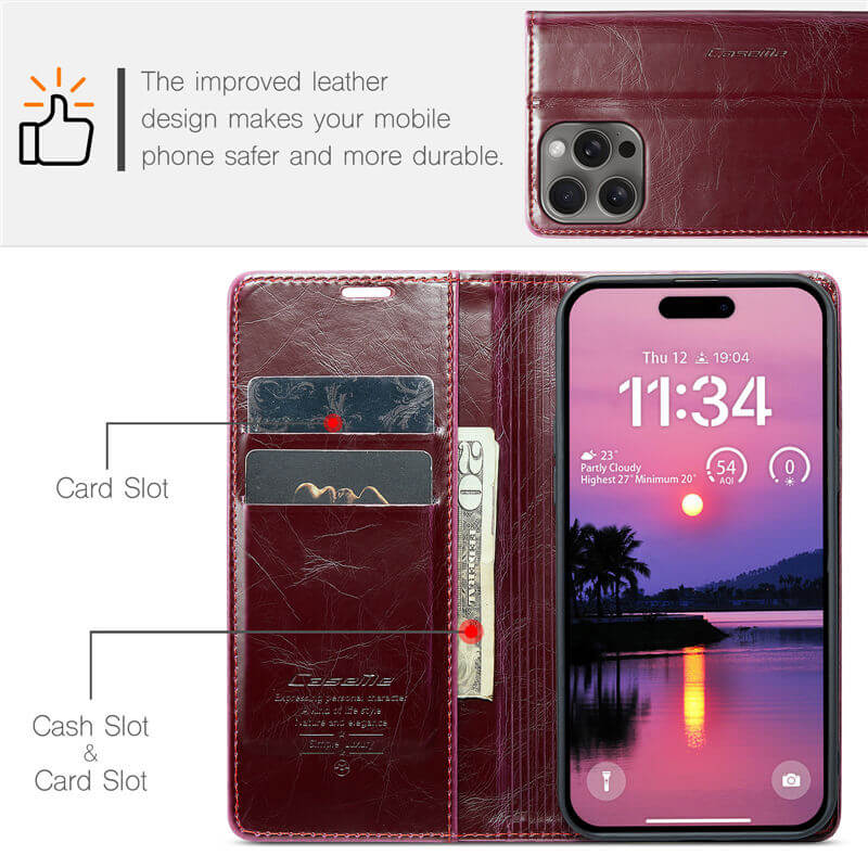 CaseMe iPhone 16 Pro Wallet Magnetic Case