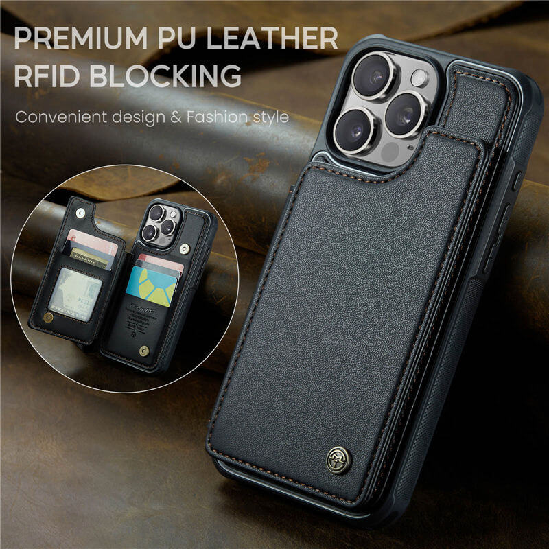 CaseMe iPhone 16 Pro Max RFID Blocking Card Holder Case