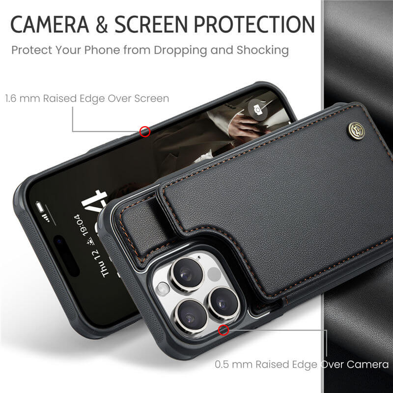 CaseMe iPhone 16 Pro Max RFID Blocking Card Holder Case