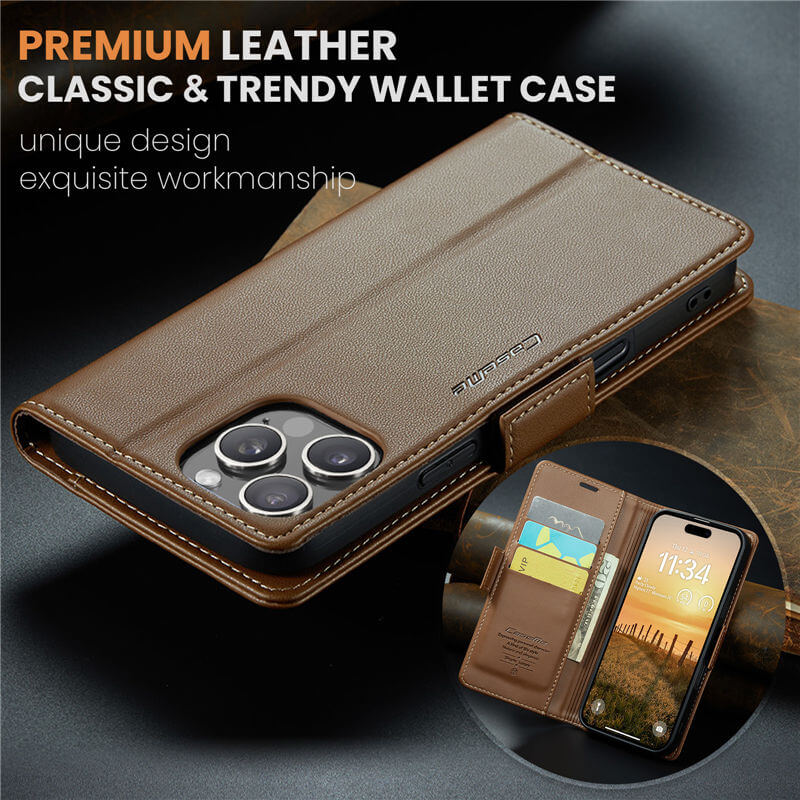 CaseMe iPhone 16 Pro Max Wallet RFID Blocking Case