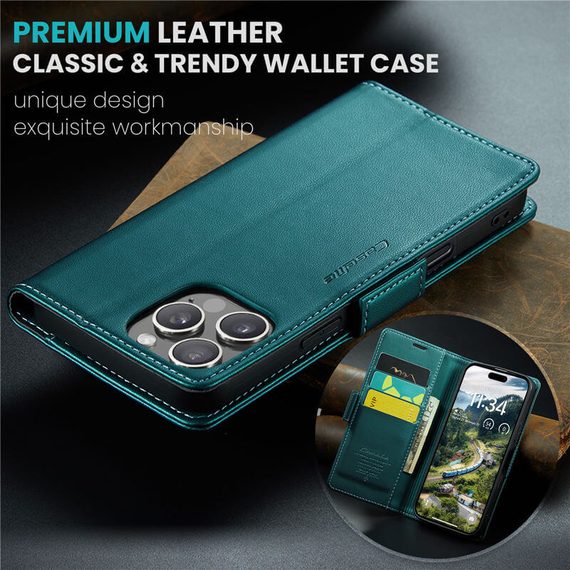 CaseMe iPhone 16 Pro Wallet RFID Blocking Case