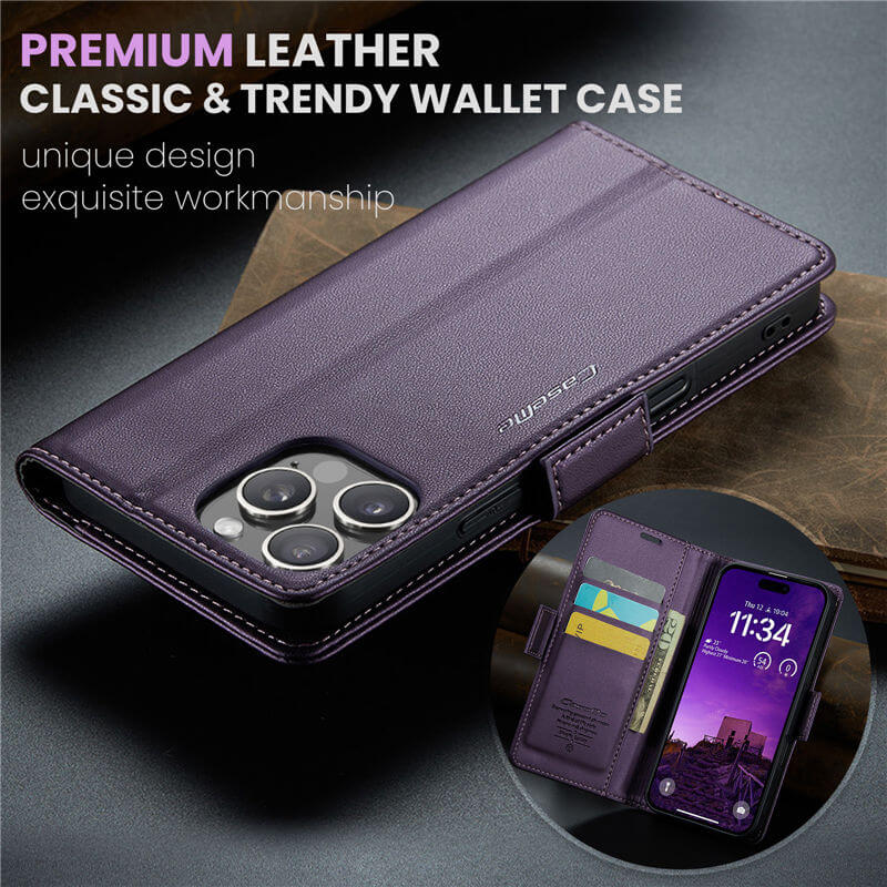 CaseMe iPhone 16 Pro Max Wallet RFID Blocking Case