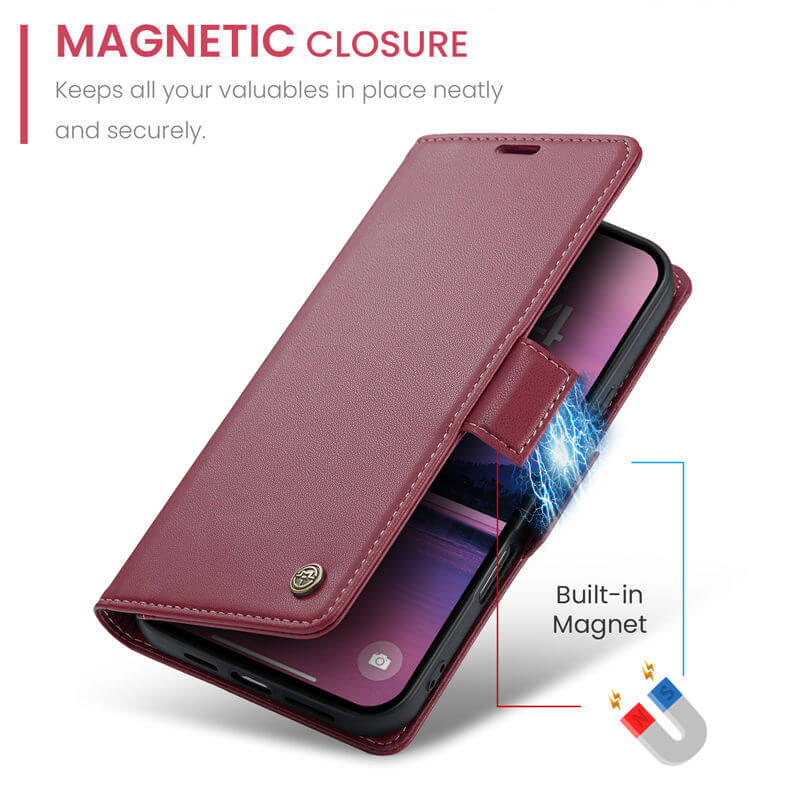 CaseMe iPhone 16 Pro Max Wallet RFID Blocking Case