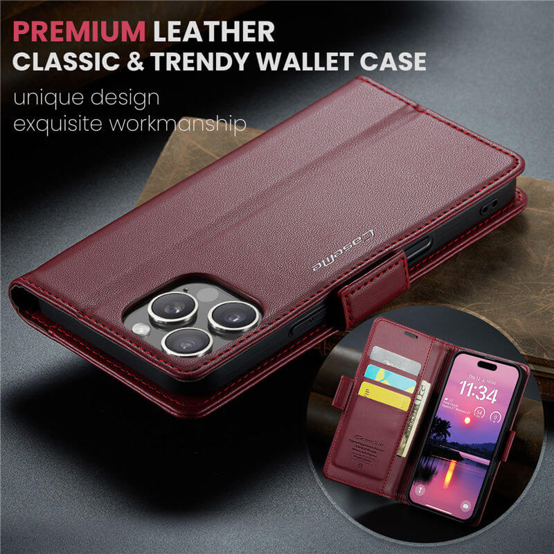 CaseMe iPhone 16 Pro Max Wallet RFID Blocking Case