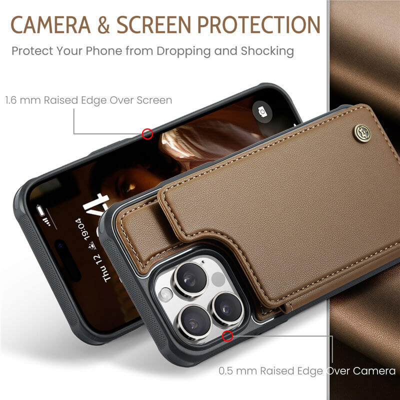 CaseMe iPhone 16 Pro RFID Blocking Card Holder Case