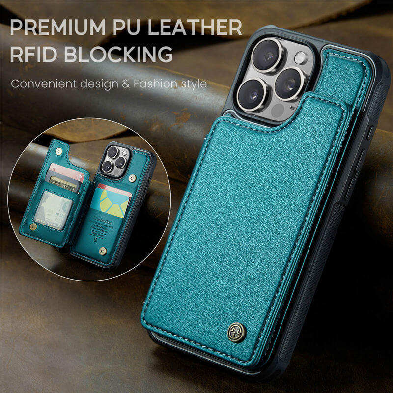 CaseMe iPhone 16 Pro RFID Blocking Card Holder Case