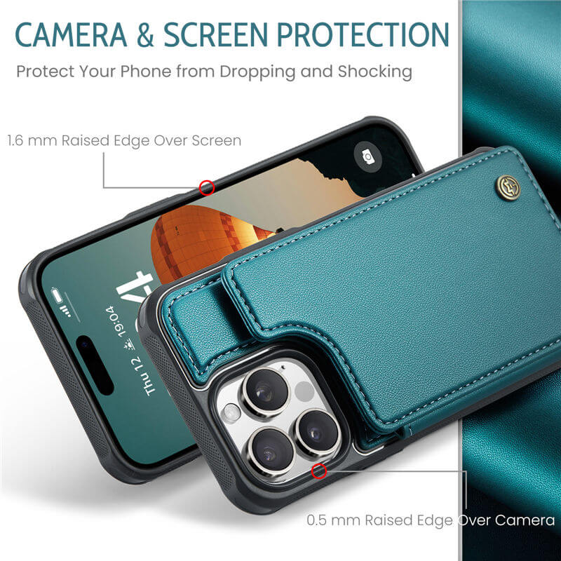 CaseMe iPhone 16 Pro RFID Blocking Card Holder Case