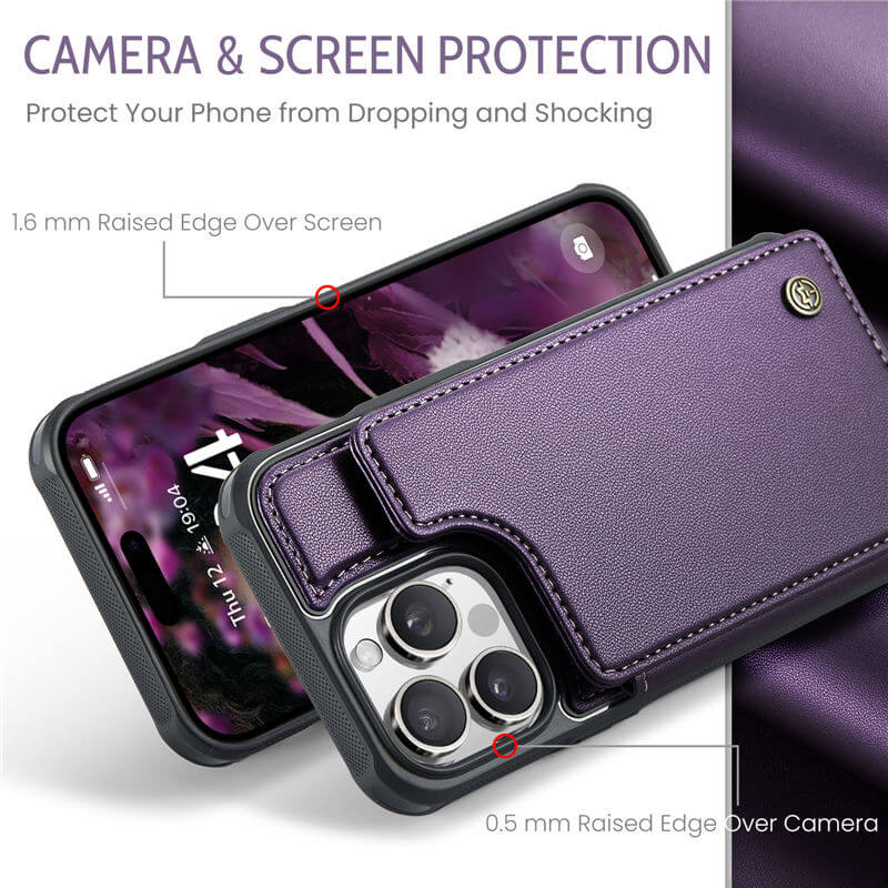 CaseMe iPhone 16 Pro RFID Blocking Card Holder Case