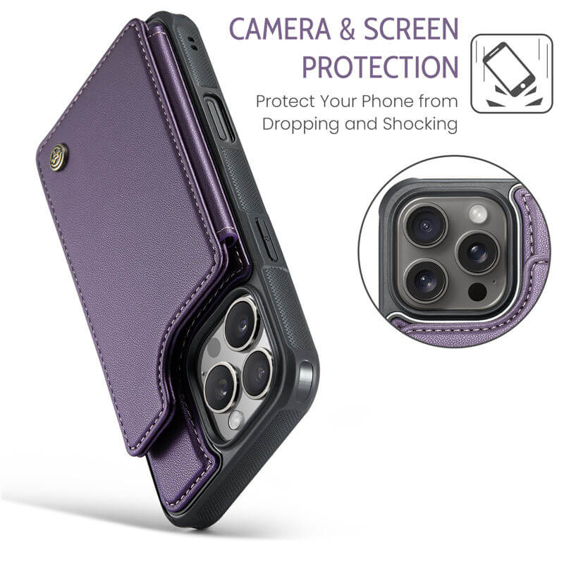 CaseMe iPhone 16 Pro RFID Blocking Card Holder Case