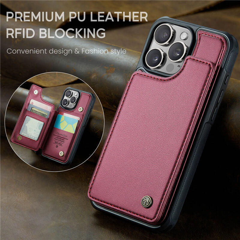 CaseMe iPhone 16 Pro RFID Blocking Card Holder Case