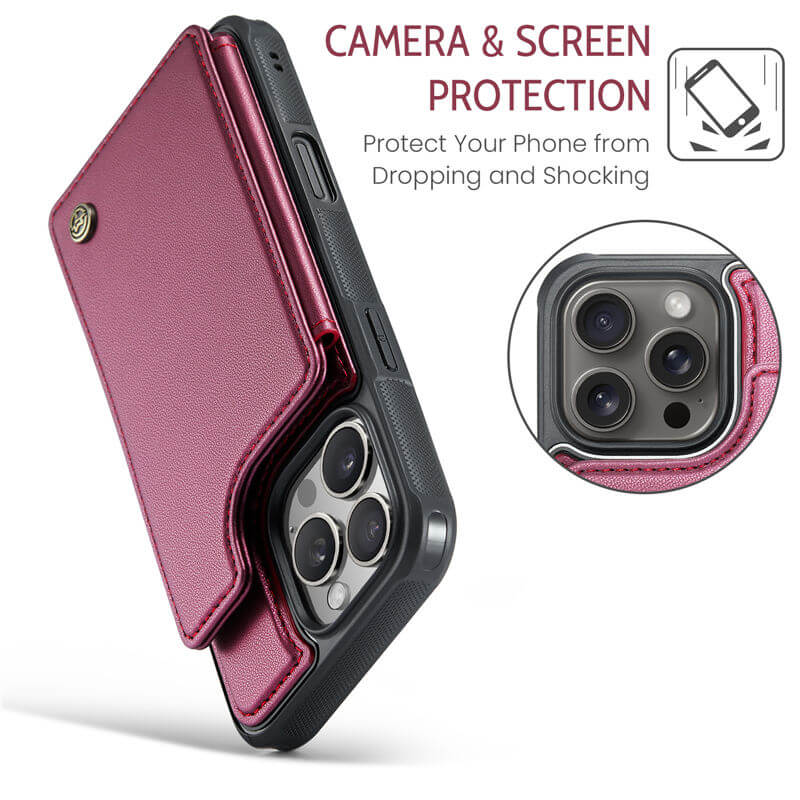 CaseMe iPhone 16 Pro RFID Blocking Card Holder Case