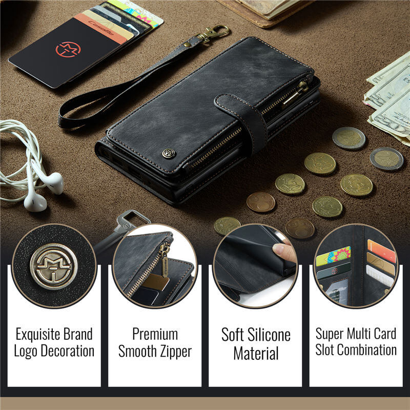 CaseMe iPhone 16 Pro Wallet Case with Wrist Strap