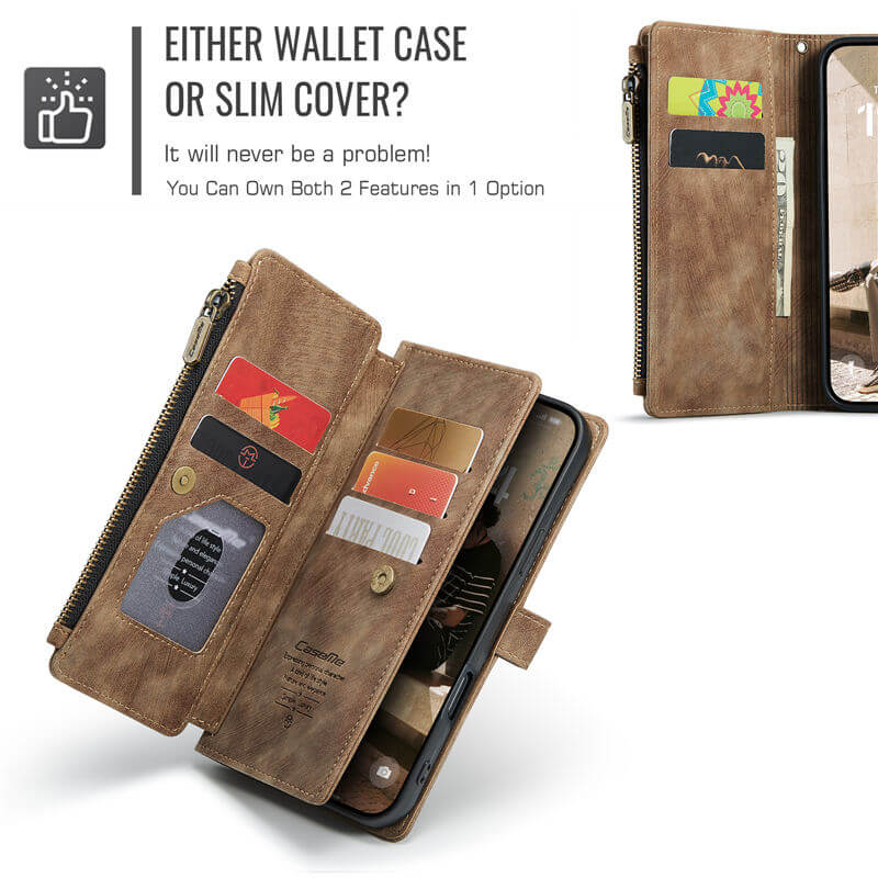 CaseMe iPhone 16 Pro Wallet Case with Wrist Strap