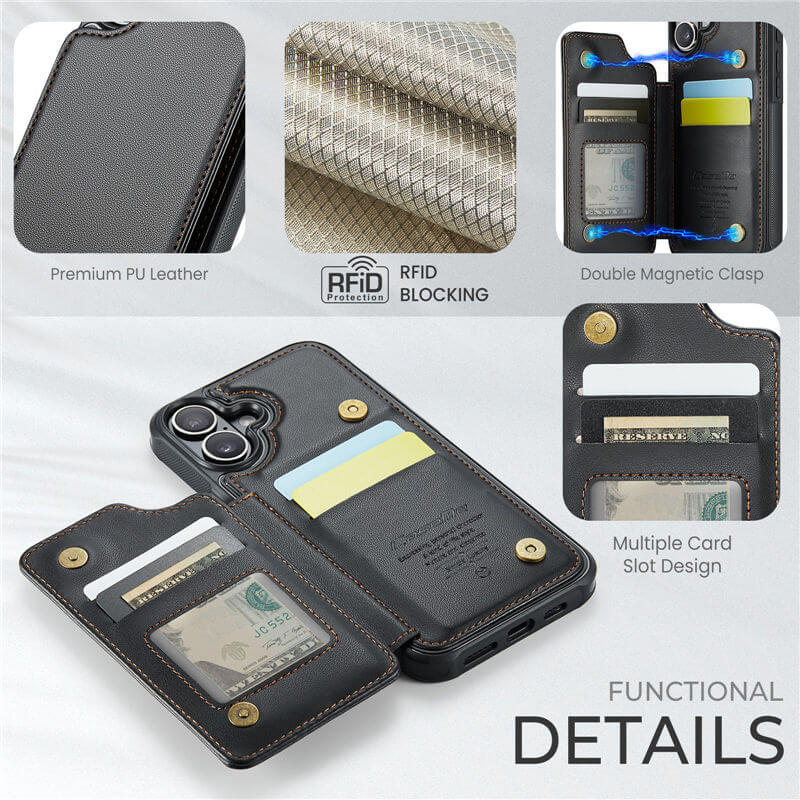 CaseMe iPhone 16 RFID Blocking Card Holder Case