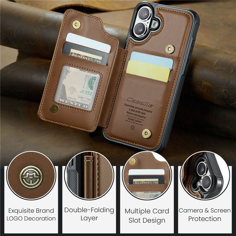 CaseMe iPhone 16 RFID Blocking Card Holder Case