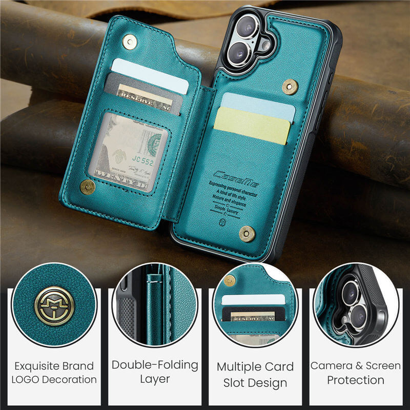 CaseMe iPhone 16 RFID Blocking Card Holder Case