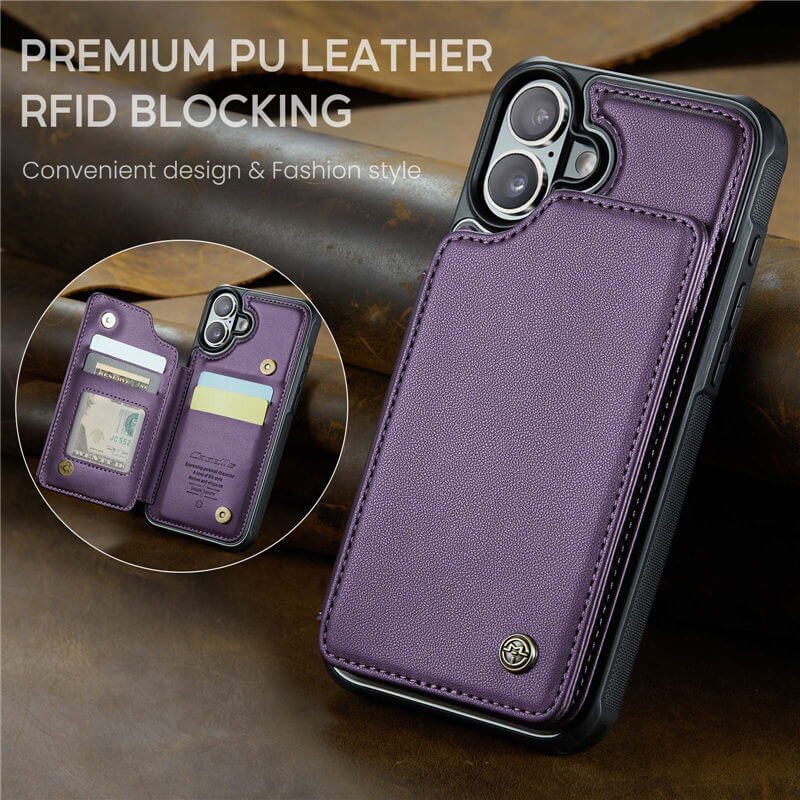 CaseMe iPhone 16 RFID Blocking Card Holder Case