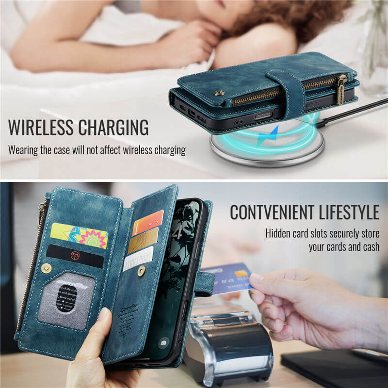 CaseMe iPhone 16 Wallet Case with Wrist Strap