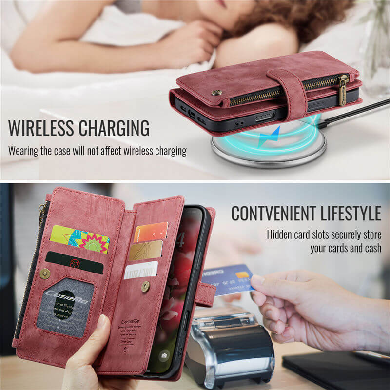 CaseMe iPhone 16 Wallet Case with Wrist Strap