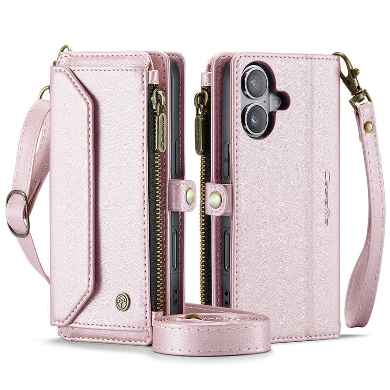 CaseMe iPhone 16 Wallet RFID Blocking Crossbody Phone Case