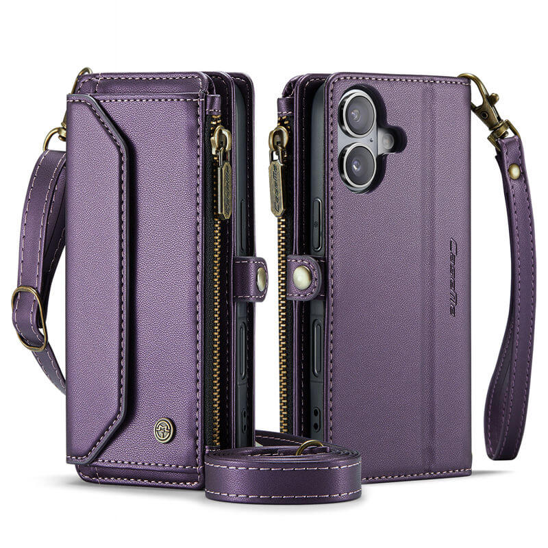 CaseMe iPhone 16 Wallet RFID Blocking Crossbody Phone Case