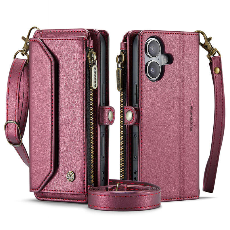 CaseMe iPhone 16 Wallet RFID Blocking Crossbody Phone Case