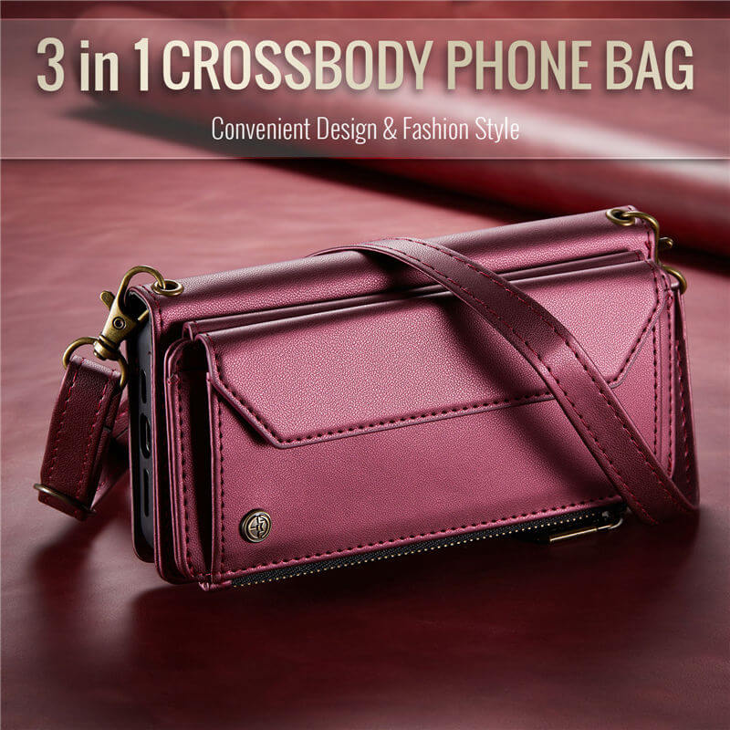 CaseMe iPhone 16 Wallet RFID Blocking Crossbody Phone Case