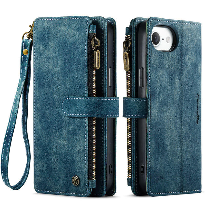 CaseMe iPhone 16e Wallet Case with Wrist Strap