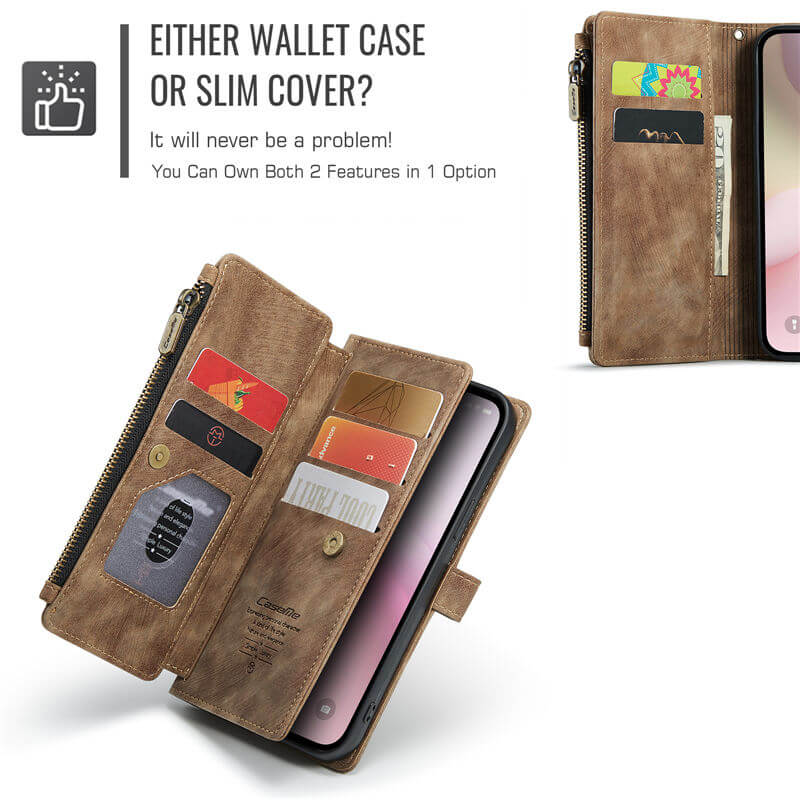 CaseMe iPhone 16e Wallet Case with Wrist Strap