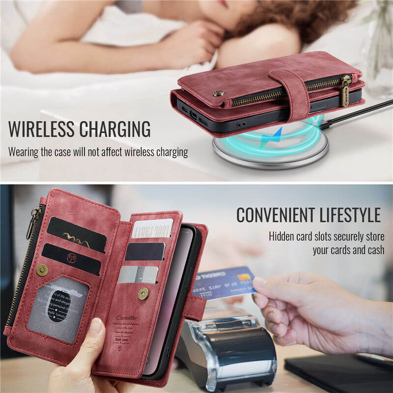 CaseMe iPhone 16e Wallet Case with Wrist Strap