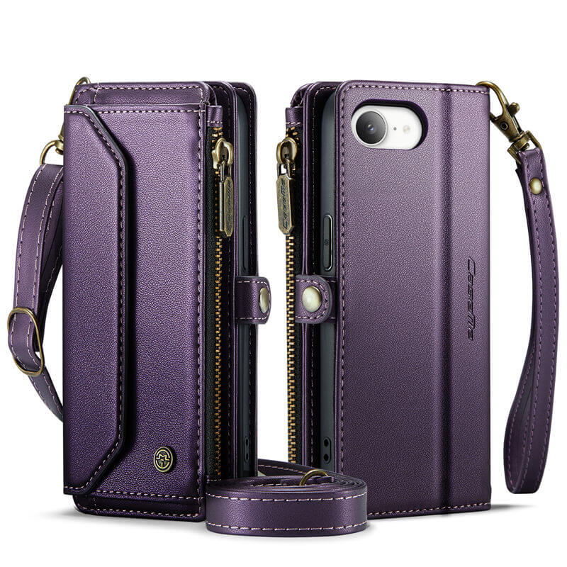 CaseMe iPhone 16e Wallet RFID Blocking Crossbody Phone Case